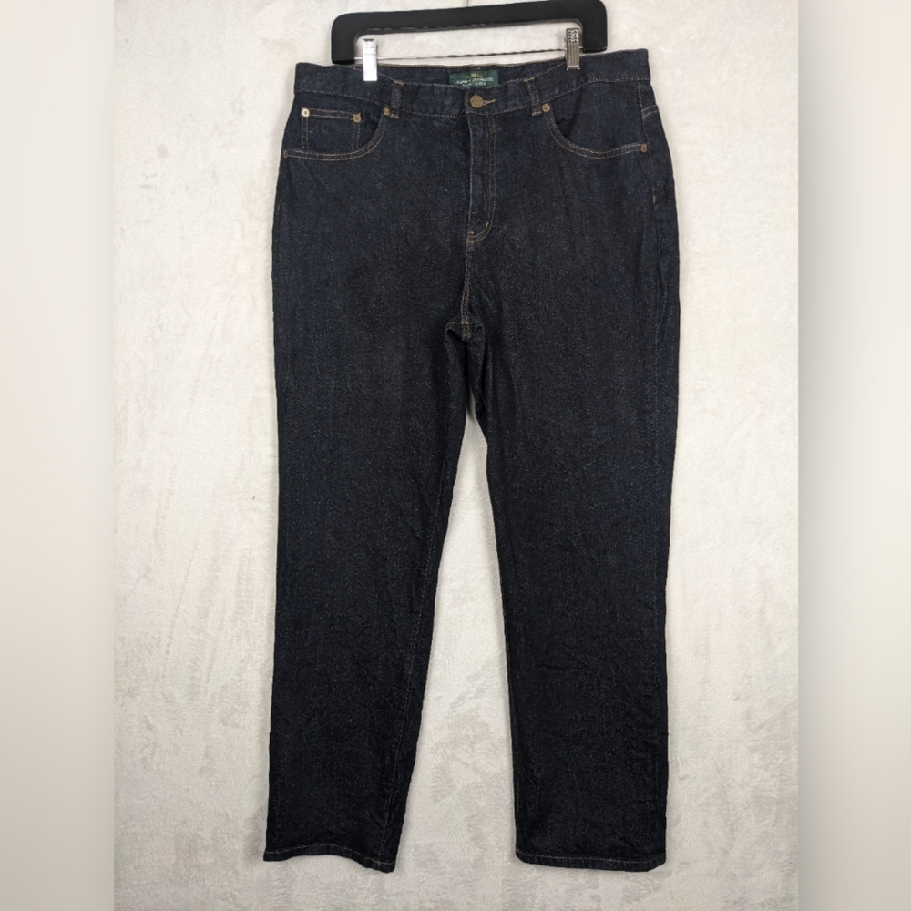 Lauren Ralph Lauren Classic Straight Jeans Women 16 Dark Wash Denim High Rise
